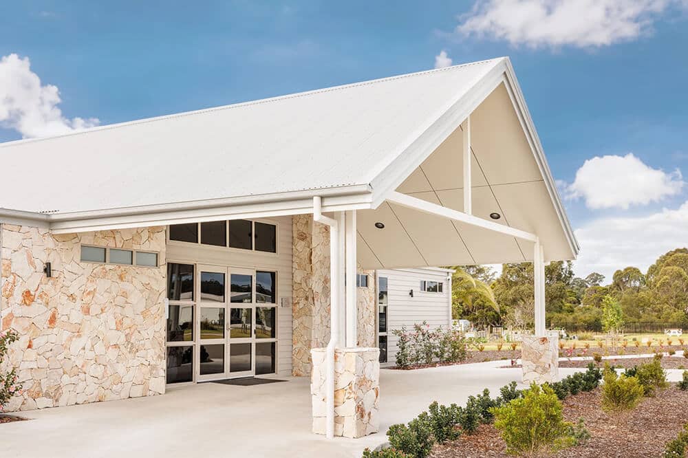 View of the Clubhouse facade.