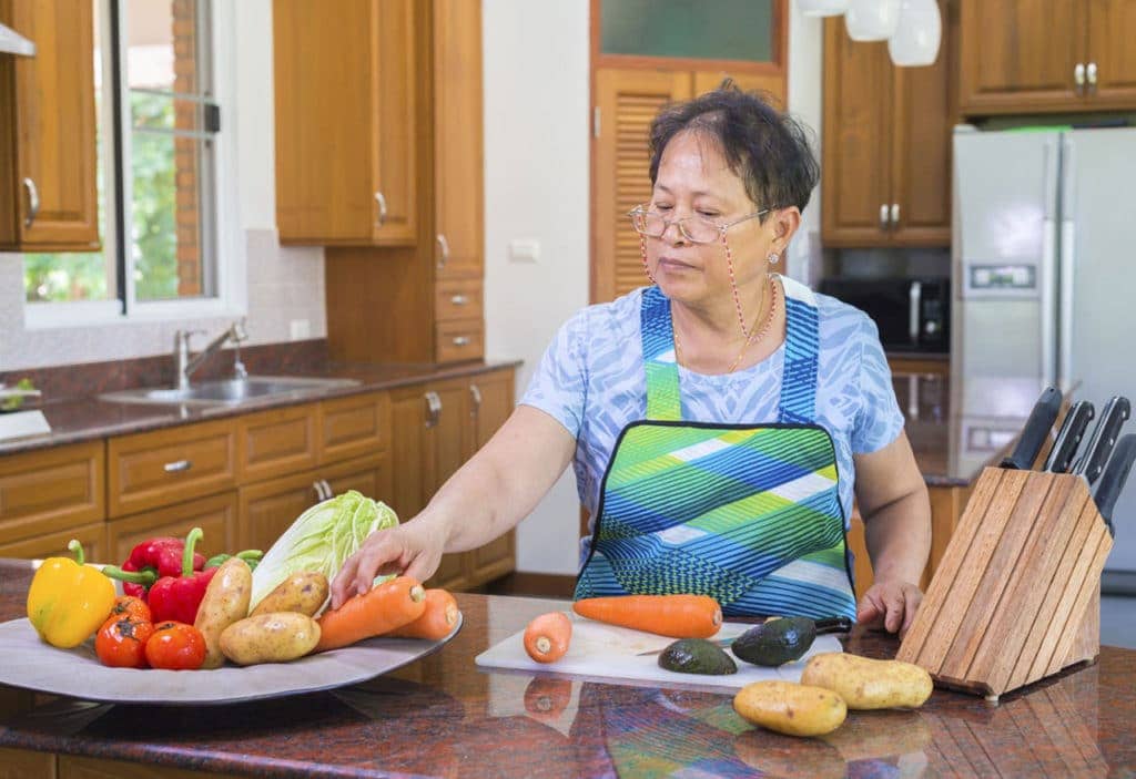 women in a retirement village cooking