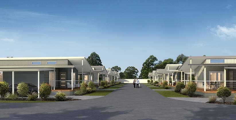 Artists impression of houses at The Dunes by Hometown Australia