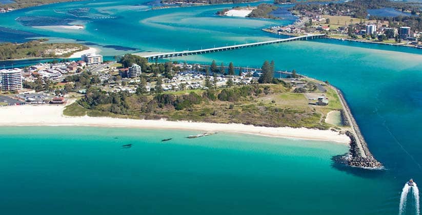 Aerial photo of Forster Main Beach